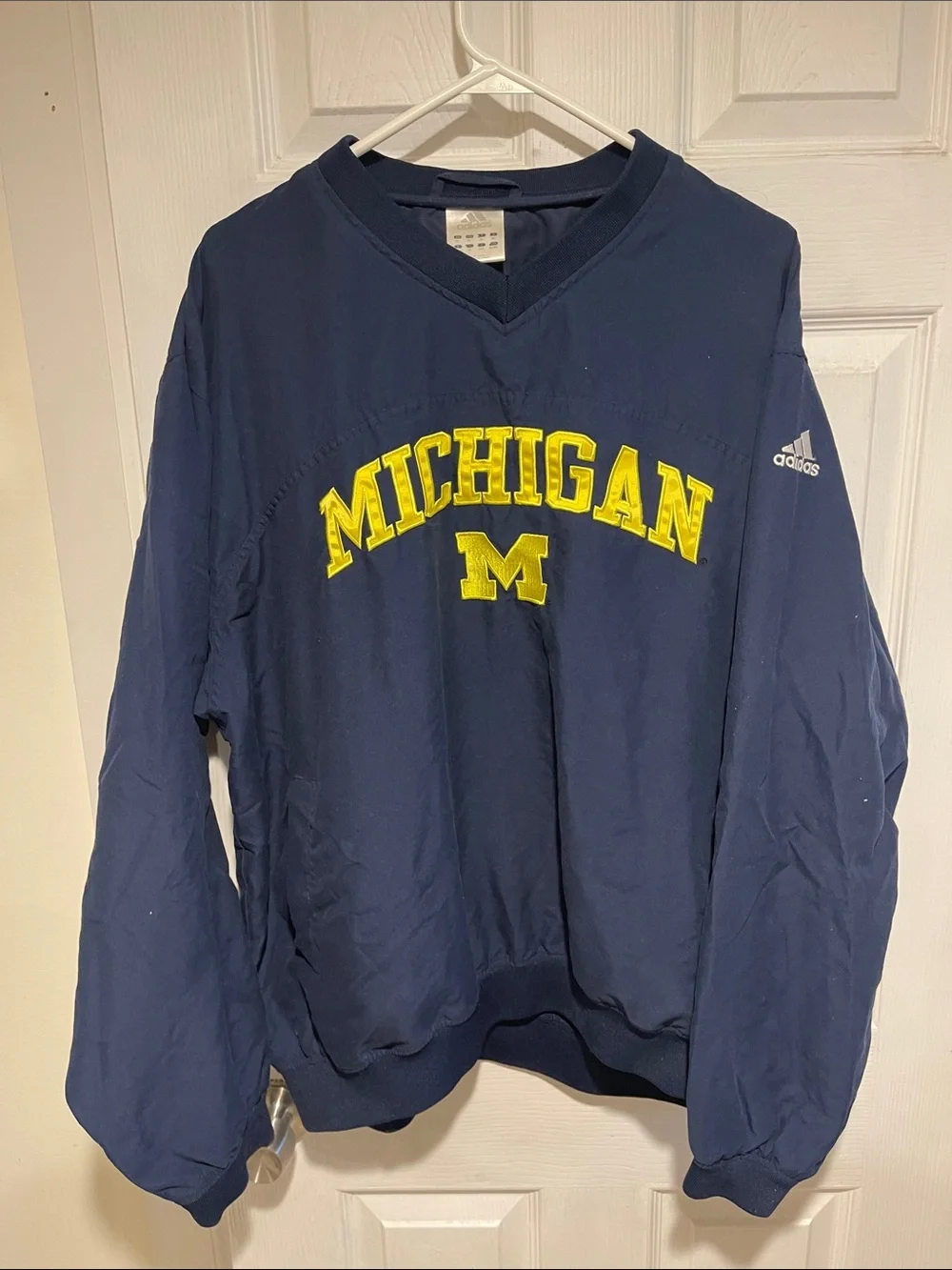 adidas Navy and Yellow Michigan Performance Pullover Jacket